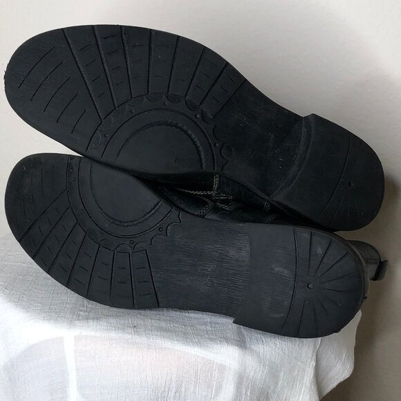 EXCELLENT Men's/ Women's Black Leather Short Zip Boots/ Size 11M - Picture 9 of 10